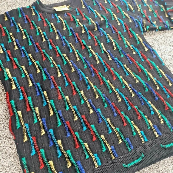 Mulga Classics 100% Wool Australian Made XL Coogi Style Multicolor Sweater - Picture 3 of 13